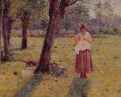 西奥多 罗宾逊 : Girl Sewing